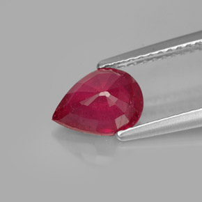 Rubis rouge naturelle en forme de poire, 1,54 ct, SI