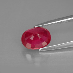 Rubis rouge naturelle coupe ovale, 1,79 ct, SI