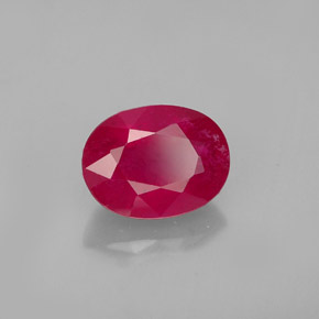 Rubis rouge naturelle coupe ovale, 1,96 ct, VS-SI