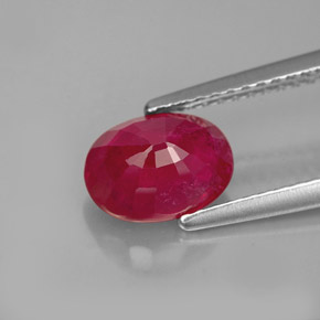 Rubis rouge naturelle coupe ovale, 1,96 ct, VS-SI
