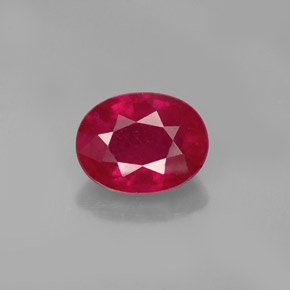 Rubis rouge naturelle coupe ovale, 1,86 ct, SI