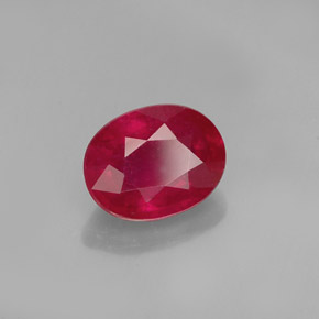 Rubis rouge naturelle coupe ovale, 1,86 ct, SI
