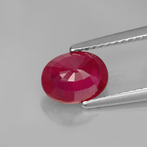 Rubis rouge naturelle coupe ovale, 1,86 ct, SI