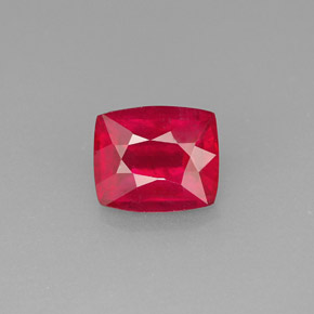 Rubis rouge naturelle coupe coussin, 1,42 ct, VS-SI