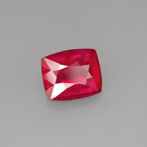 Rubis rouge naturelle coupe coussin, 1,42 ct, VS-SI