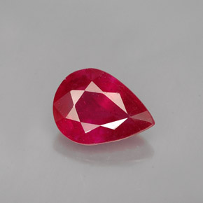 Rubis rouge naturelle en forme de poire, 1,93 ct, SI