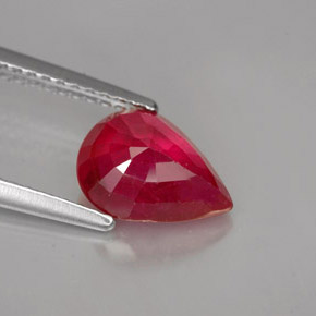 Rubis rouge naturelle en forme de poire, 1,93 ct, SI
