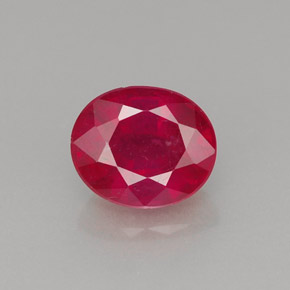 Rubis rouge naturelle coupe ovale, 1,44 ct, VS-SI