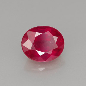 Rubis rouge naturelle coupe ovale, 1,44 ct, VS-SI