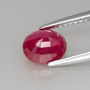 Rubis rouge naturelle coupe ovale, 1,44 ct, VS-SI