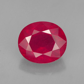 Rubis rouge naturelle coupe ovale, 1,86 ct, SI