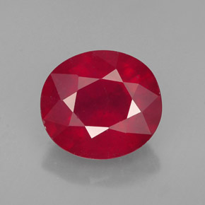 Rubis rouge naturelle coupe ovale, 1,94 ct, SI