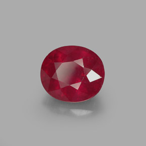 Rubis rouge naturelle coupe ovale, 1,87 ct, SI