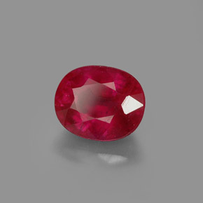 Rubis rouge naturelle coupe ovale, 1,96 ct, SI