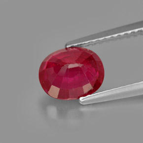 Rubis rouge naturelle coupe ovale, 1,96 ct, SI