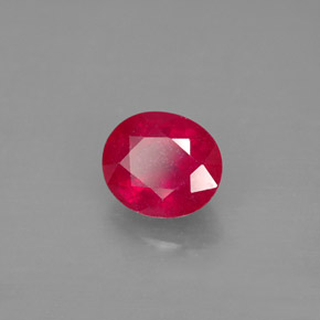 Rubis rouge naturelle coupe ovale, 1,91 ct, SI