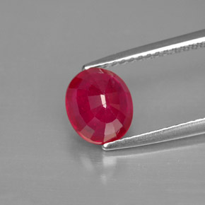 Rubis rouge naturelle coupe ovale, 1,91 ct, SI
