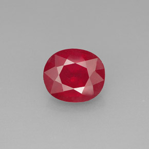 Rubis rouge naturelle coupe ovale, 1,91 ct, SI