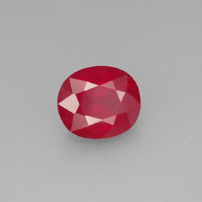 Rubis rouge naturelle coupe ovale, 1,91 ct, SI