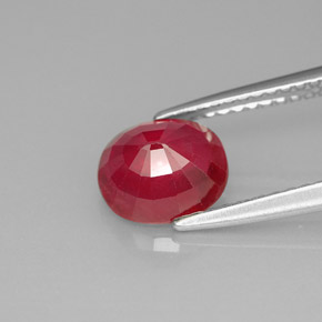 Rubis rouge naturelle coupe ovale, 1,91 ct, SI