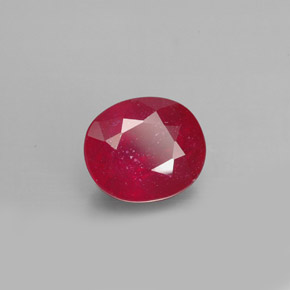 Rubis rouge naturelle coupe ovale, 1,90 ct, SI
