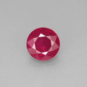 Rubis rouge naturelle coupe roude, 1,87 ct, SI