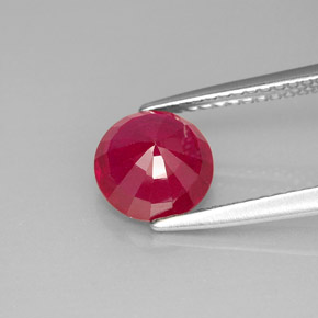 Rubis rouge naturelle coupe roude, 1,87 ct, SI