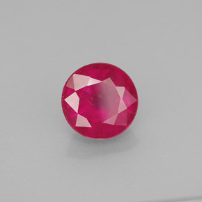 Rubis rouge naturelle coupe roude, 1,85 ct, SI