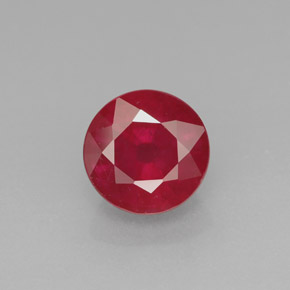 Rubis rouge naturelle coupe roude, 2,11 ct, SI