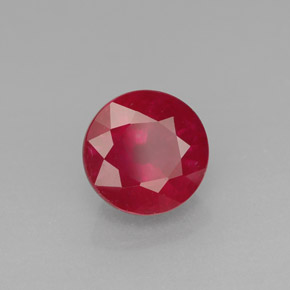 Rubis rouge naturelle coupe roude, 2,11 ct, SI
