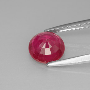 Rubis rouge naturelle coupe roude, 1,63 ct, SI