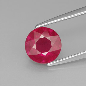 Rubis rouge naturelle coupe roude, 1,74 ct, SI