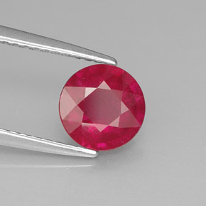 Rubis rouge naturelle coupe roude, 1,74 ct, SI