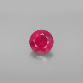 Rubis rouge naturelle coupe roude, 1,61 ct, SI
