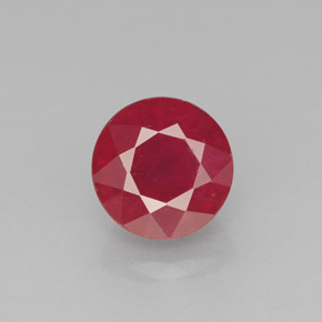 Rubis rouge naturelle coupe roude, 2,26 ct, SI