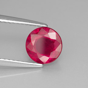 Rubis rouge naturelle coupe roude, 1,56 ct, SI