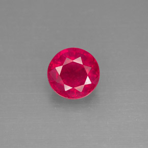 Rubis rouge naturelle coupe roude, 1,89 ct, SI