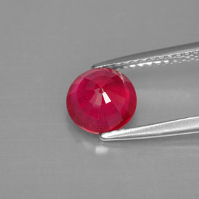 Rubis rouge naturelle coupe roude, 1,89 ct, SI