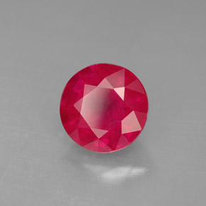 Rubis rouge naturelle coupe roude, 1,88 ct, SI-I1