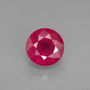Rubis rouge naturelle coupe roude, 1,89 ct, SI