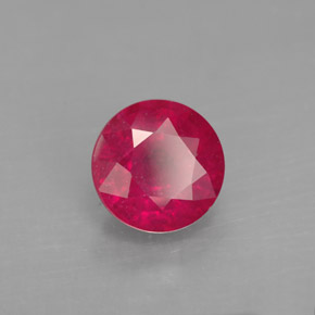 Rubis rouge naturelle coupe roude, 1,89 ct, SI