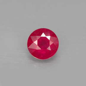 Rubis rouge naturelle coupe roude, 1,73 ct, SI