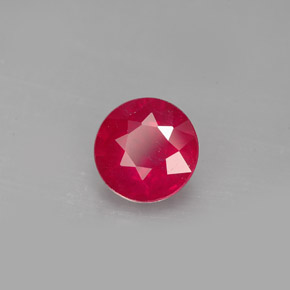 Rubis rouge naturelle coupe roude, 1,73 ct, SI