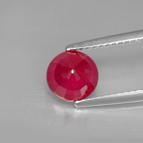 Rubis rouge naturelle coupe roude, 1,73 ct, SI