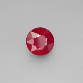 Rubis rouge naturelle coupe roude, 1,92 ct, SI-I1