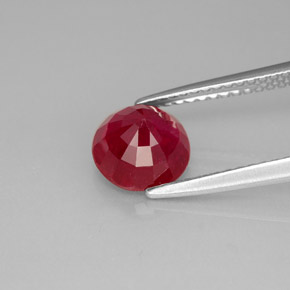 Rubis rouge naturelle coupe roude, 2,02 ct, SI-I1