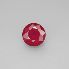 Rubis rouge naturelle coupe roude, 1,87 ct, SI-I1