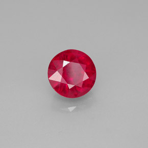 Rubis rouge naturelle coupe roude, 1,84 ct, SI-I1