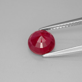 Rubis rouge naturelle coupe roude, 1,93 ct, SI-I1