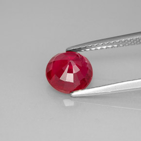 Rubis rouge naturelle coupe roude, 1,79 ct, SI-I1